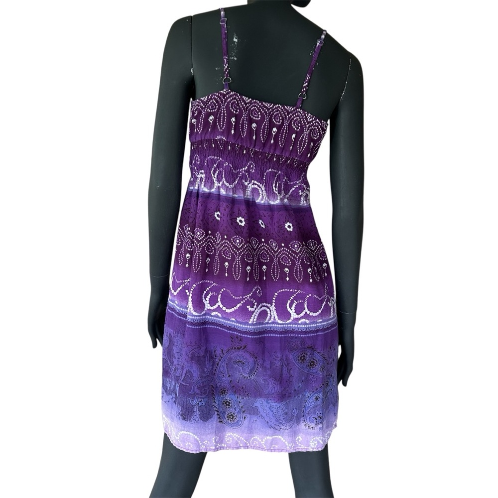 Vintage Purple Floral Midi Dress - Picture 3 of 10